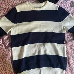 St. John's Bay Navy and Cream Sweater